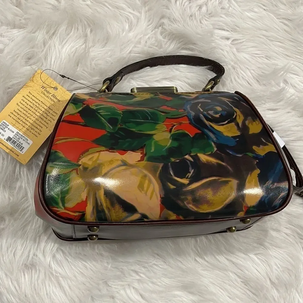 PATRICIA Nash Winter Bloom Gracchi Leather Satchel